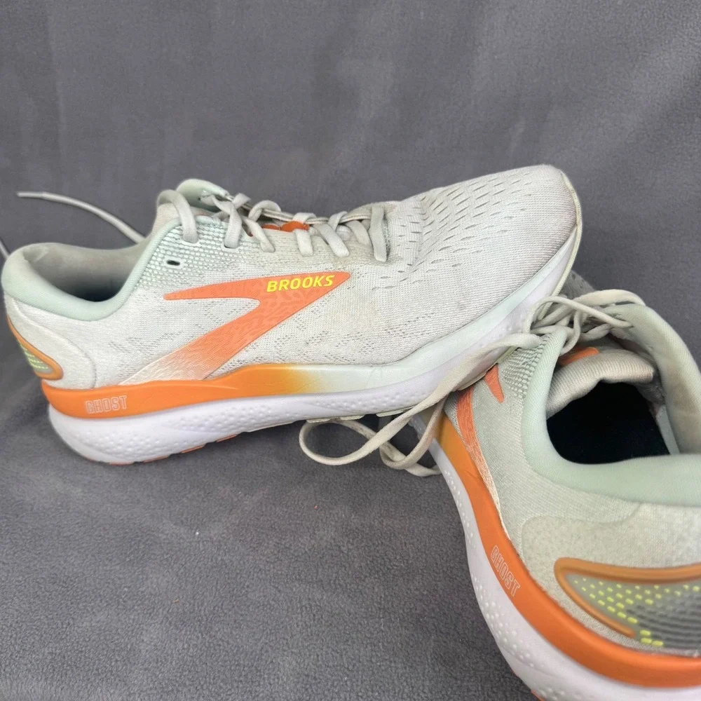 Brooks Ghost 16 Mens Running Shoes Grey Orange DNA LOFT 1204071B411 Size 10‎